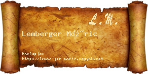 Lemberger Móric névjegykártya